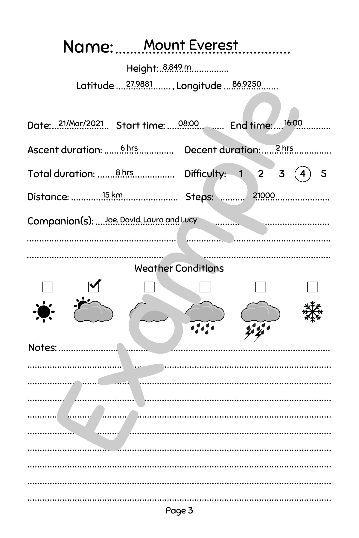 Worked example — marked Example — authentic sample page 1